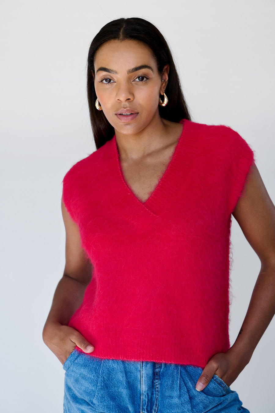 Red Brushed Vest