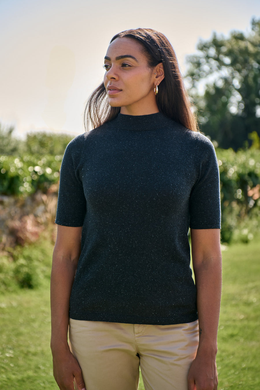 Black Nep Fine mock Pullover