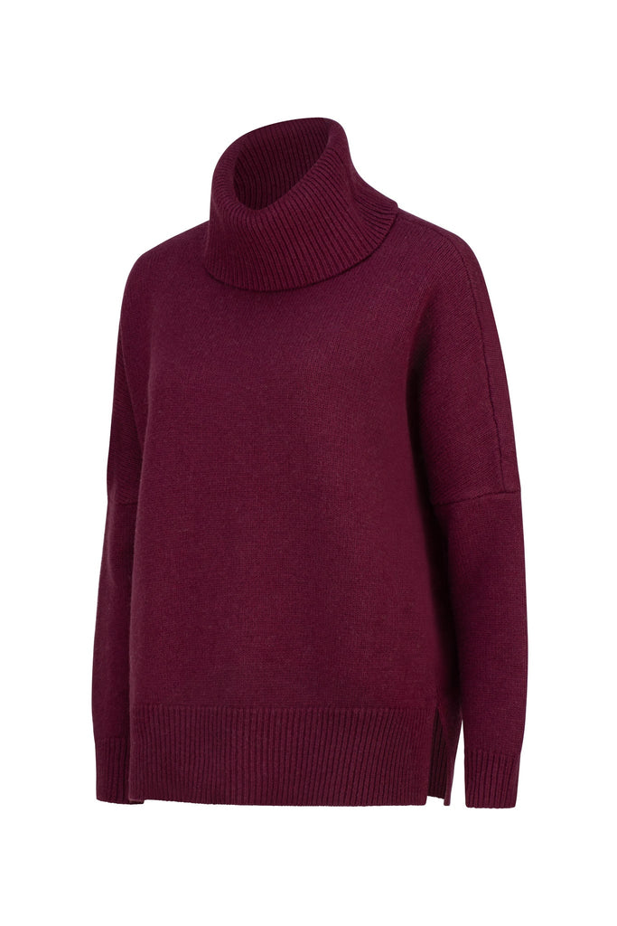 Merino Berry Andie Roll Neck