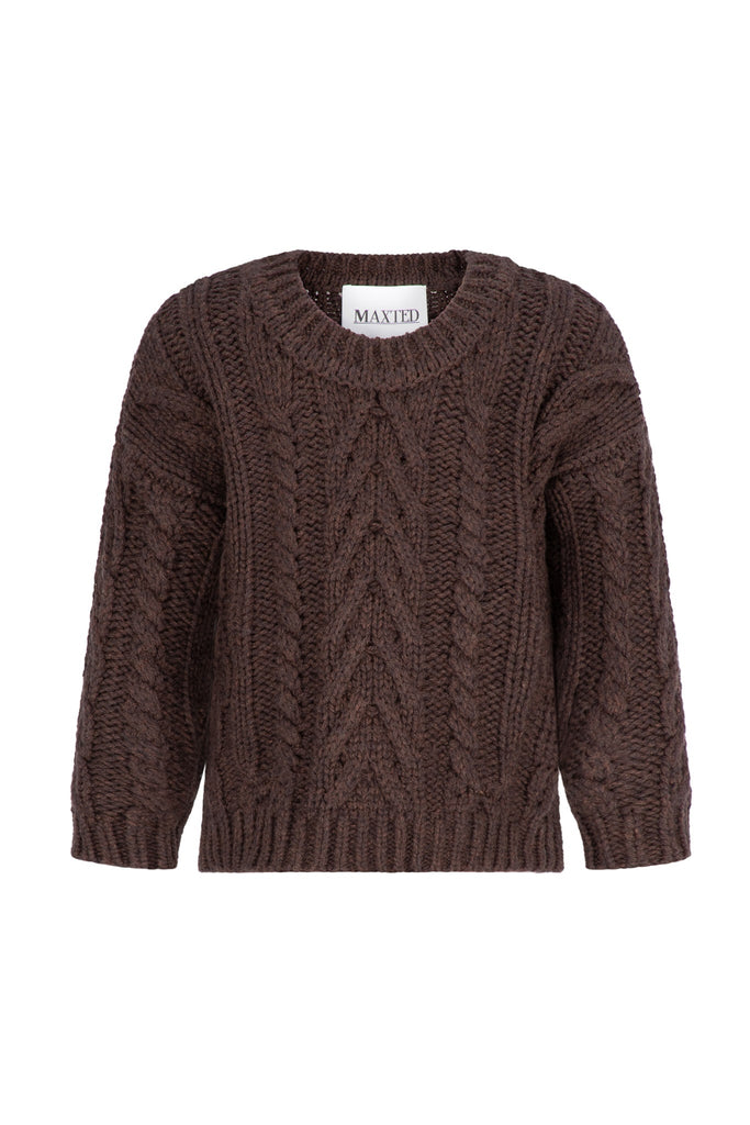 Chocolate Mini Cable Pullover
