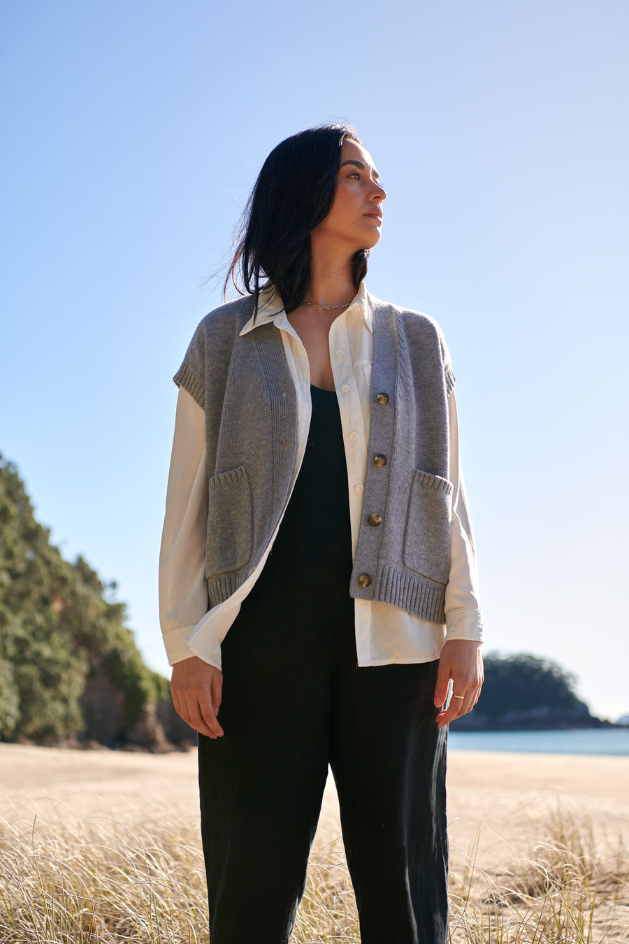 Merino Slate Grey Jenni Vest