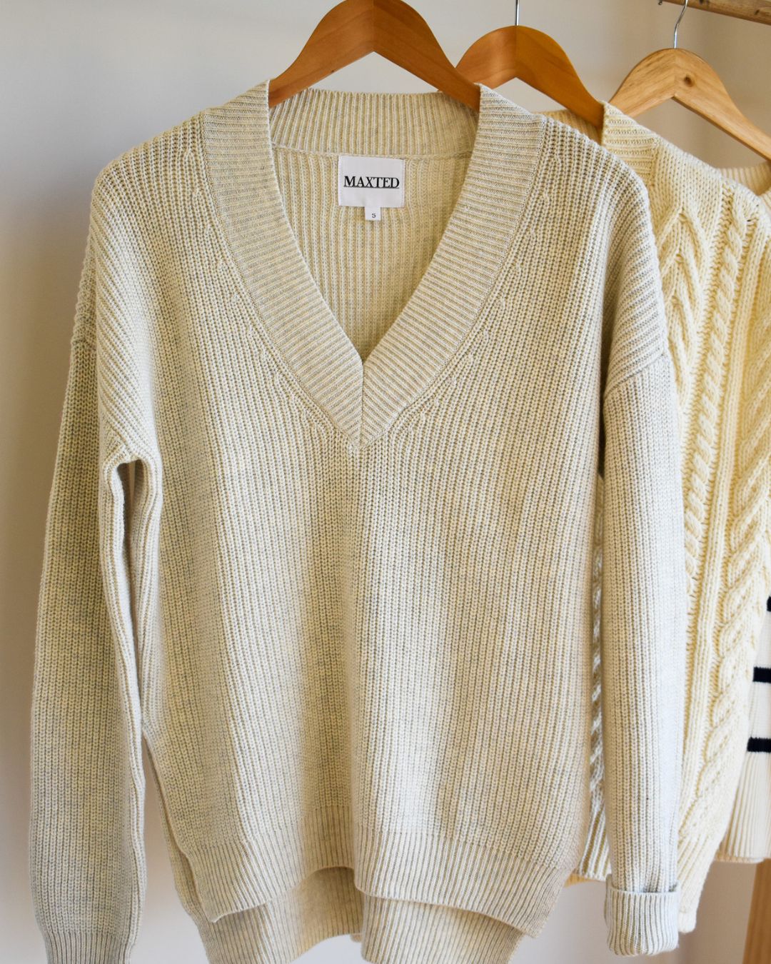 A v-neck knitted pulllover from Maxted