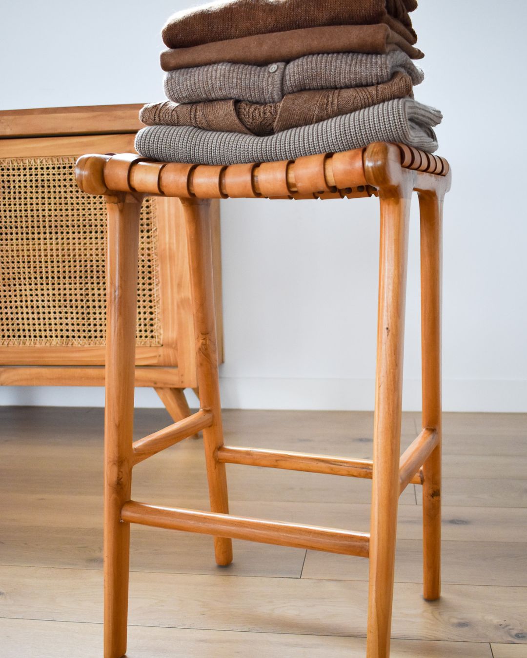 A pile of camel knitwear