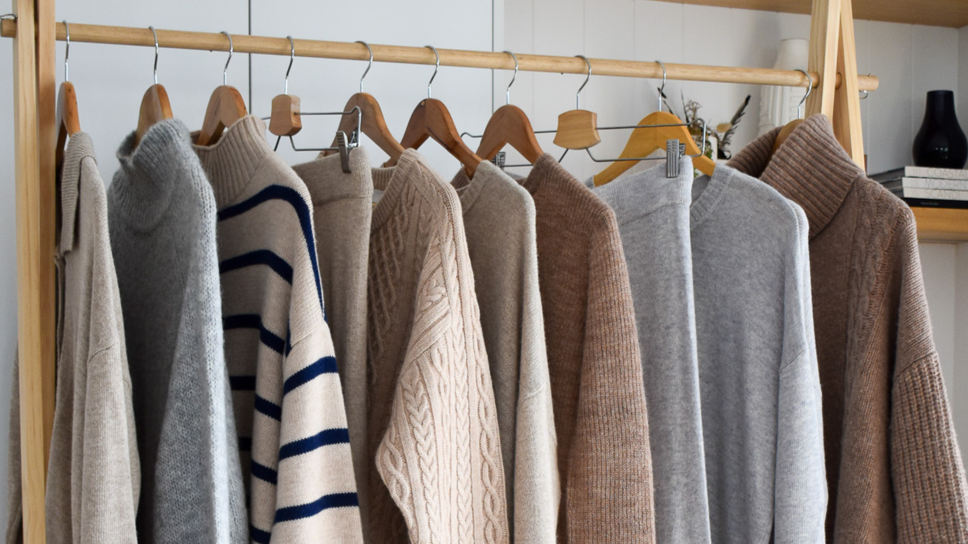 A row of luxury knitwear