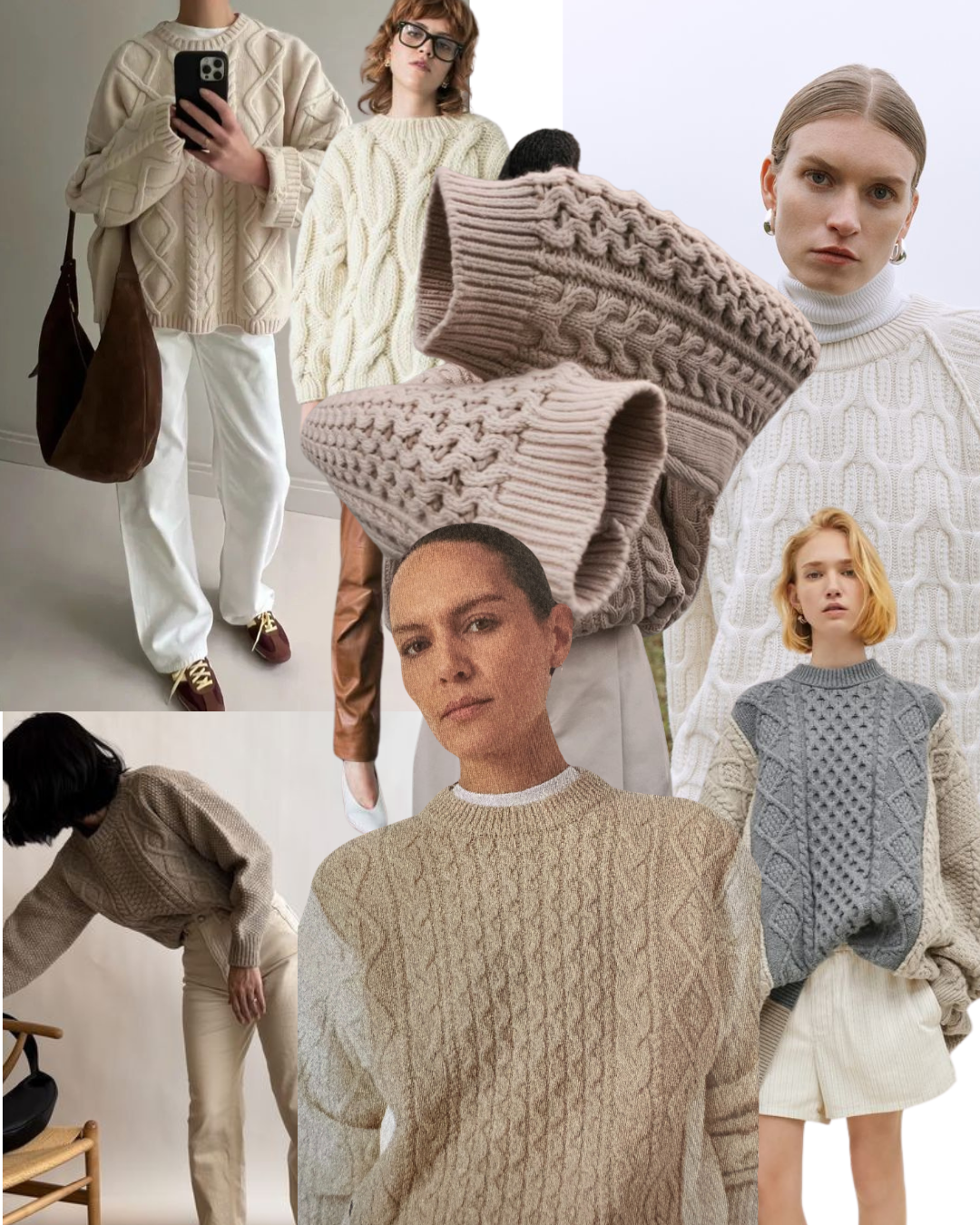 a collage of heritage knitwear