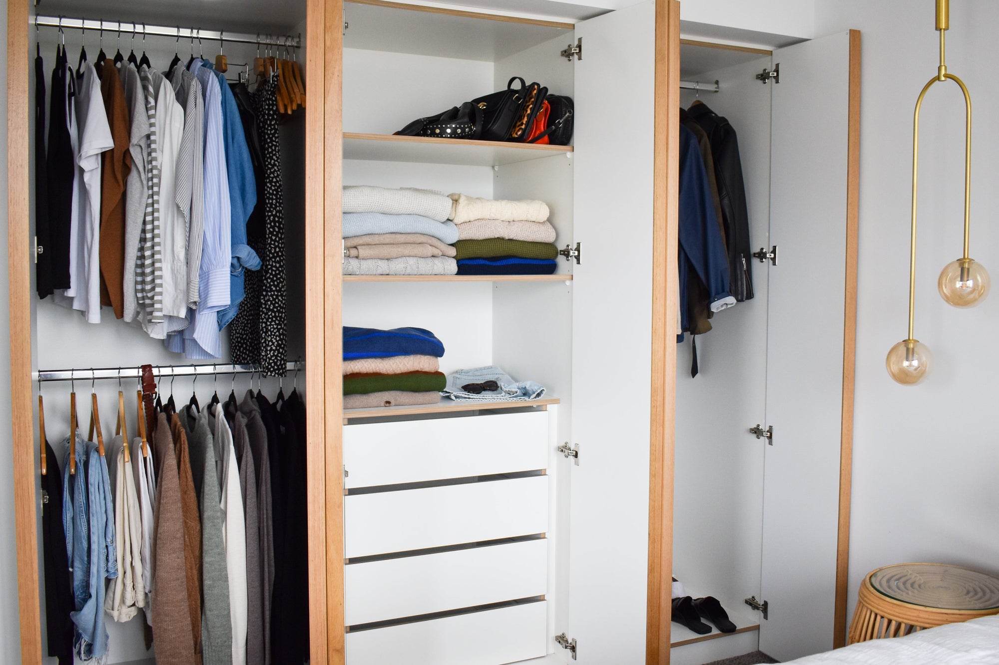 An organised wardrobe
