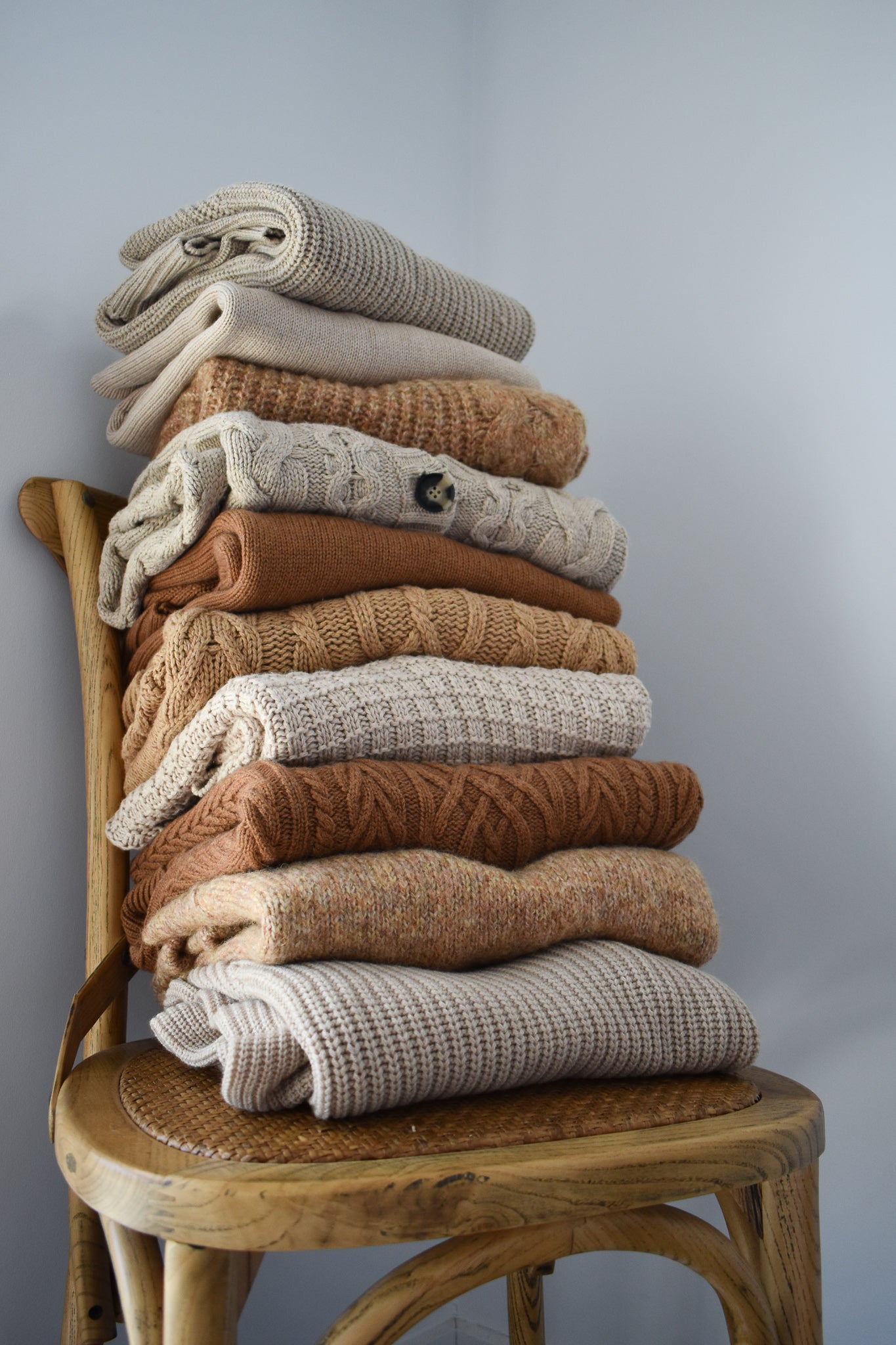 stack of ladies australian knitwear