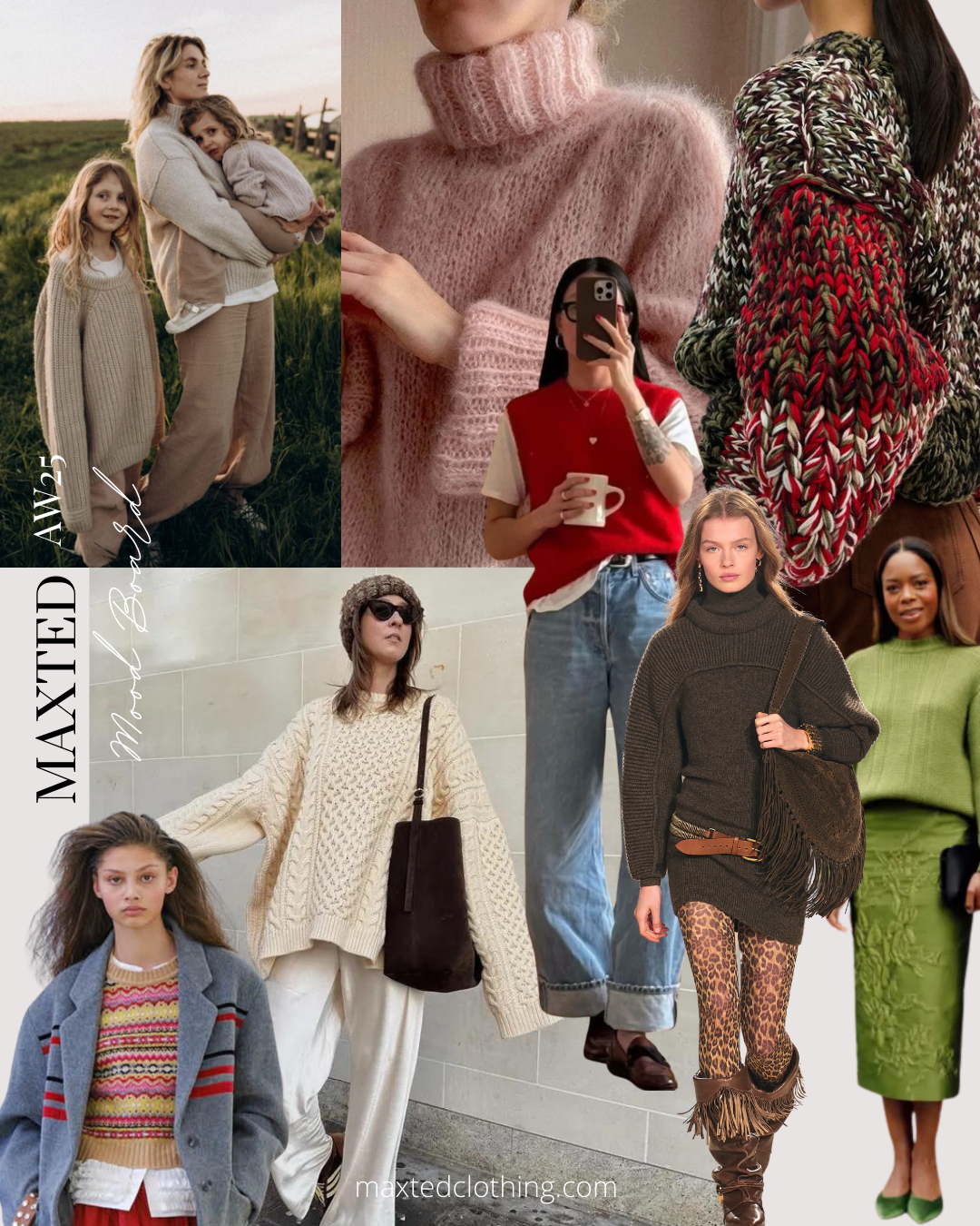 A mood board for AW25 knitwear