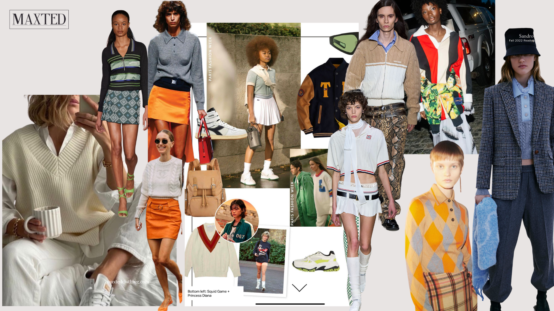A collage of sports luxe inspiration