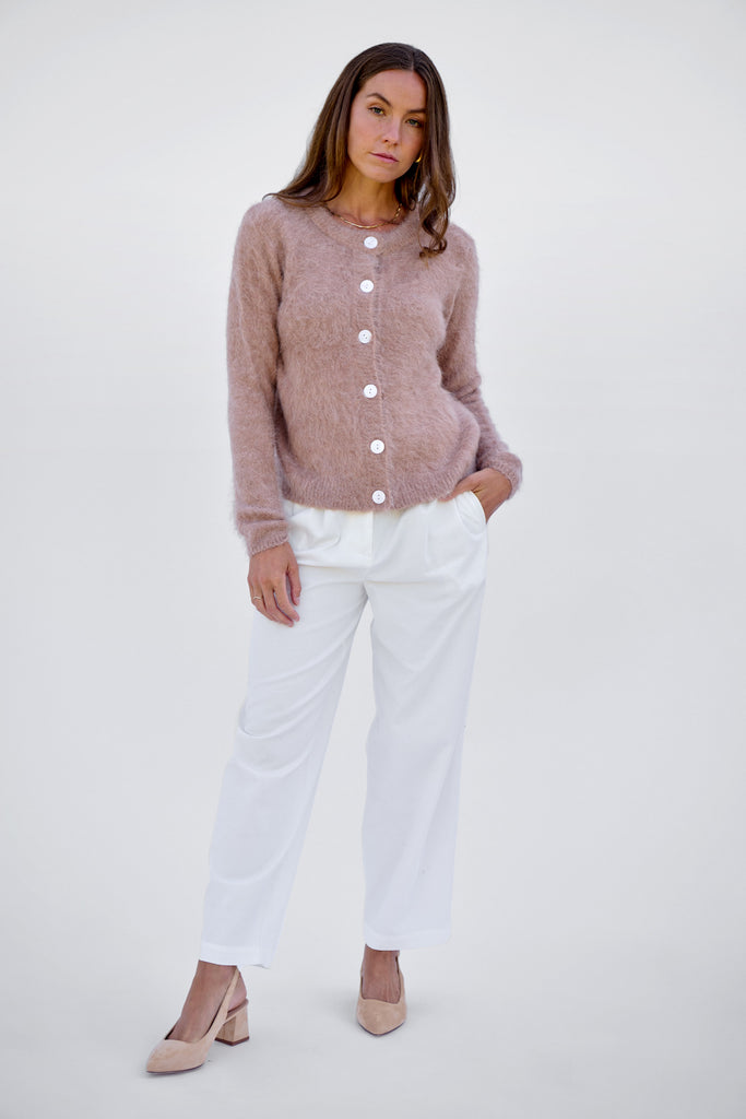 Oat Brushed Cardigan