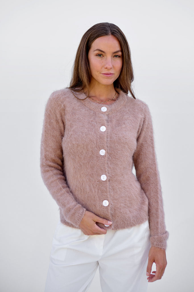 Oat Brushed Cardigan