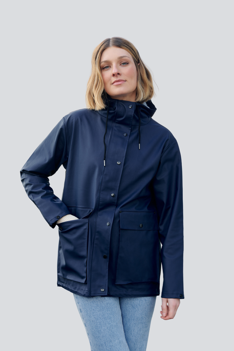 Bright Navy Raincoat