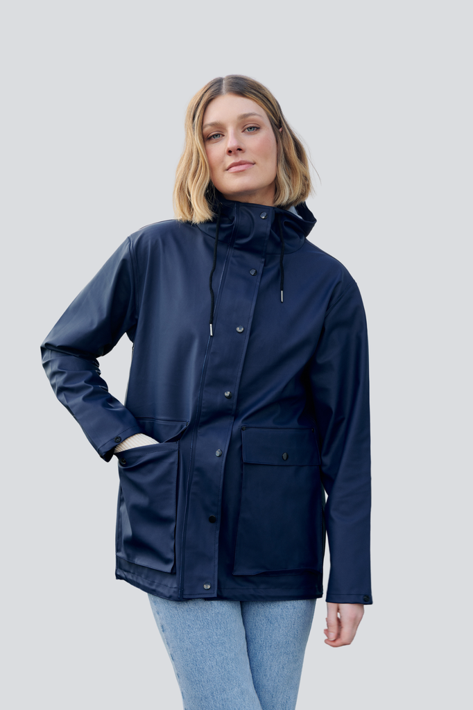 Bright Navy Raincoat