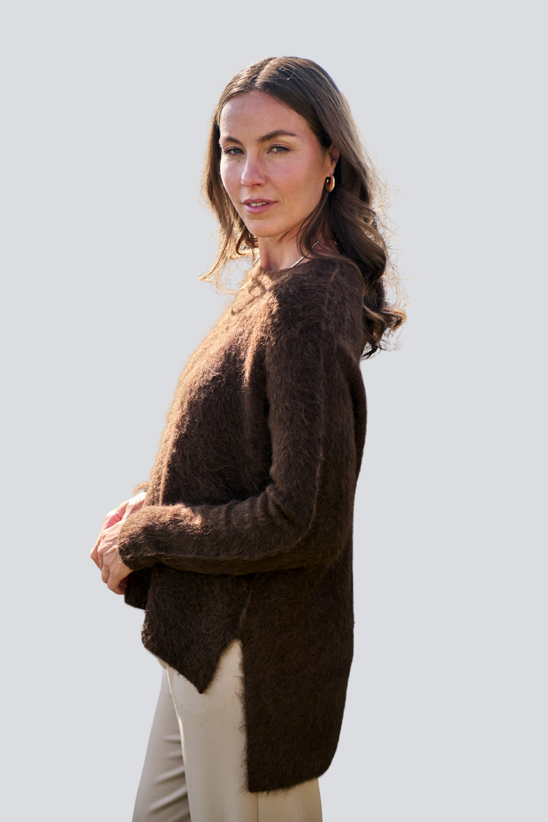 Chocolate Brushed Pullover