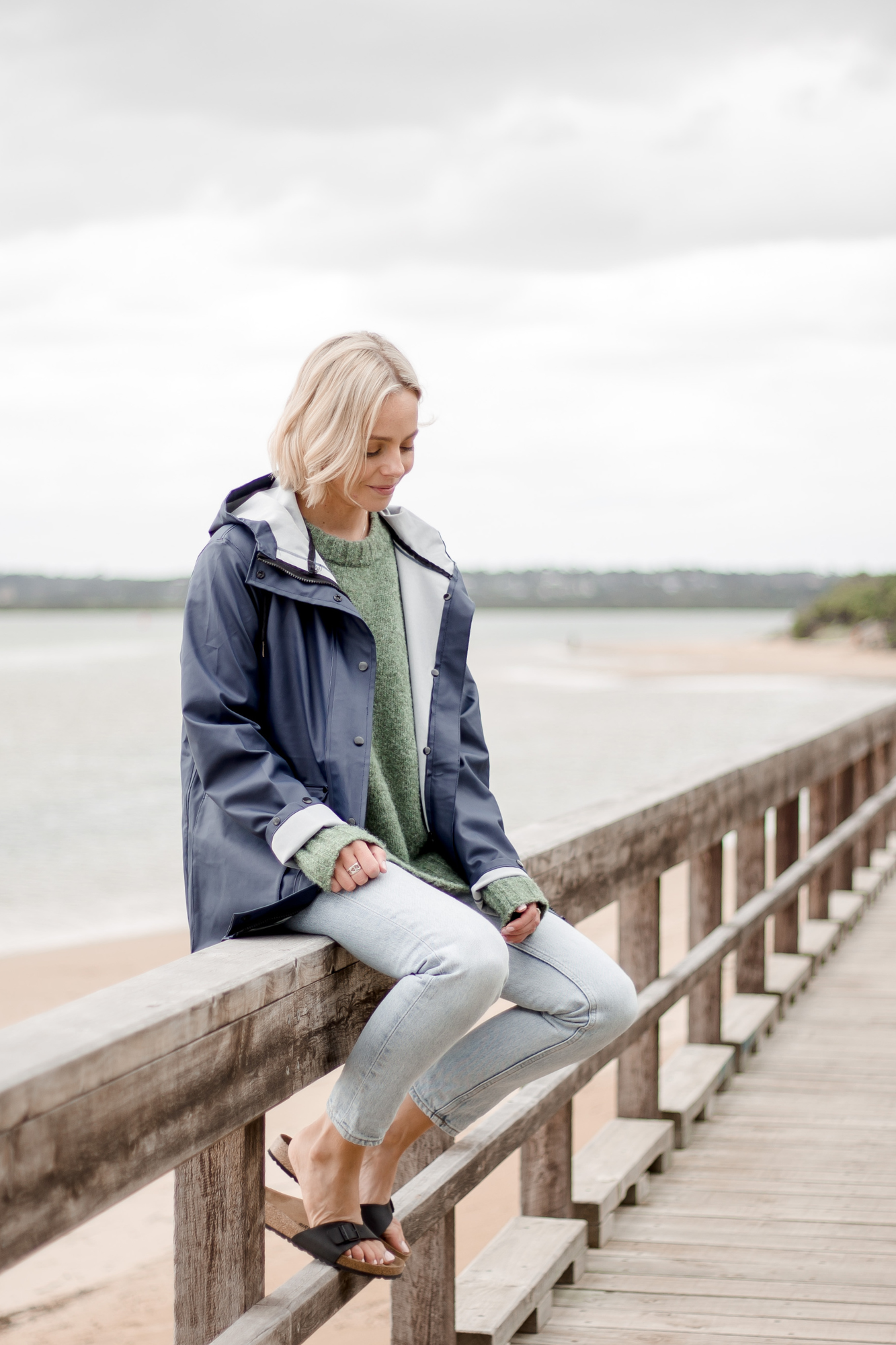 Bright Navy Raincoat