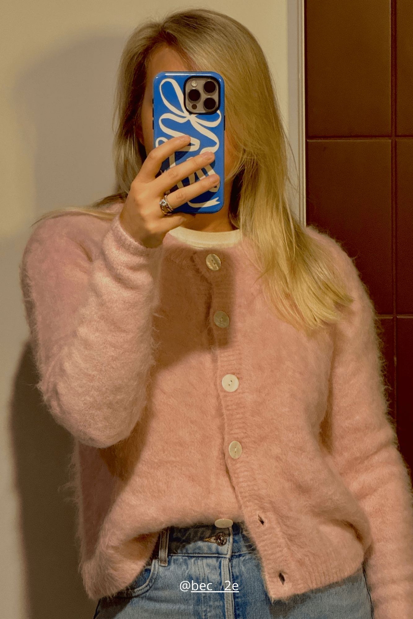 Blush Pink Brushed Cardigan