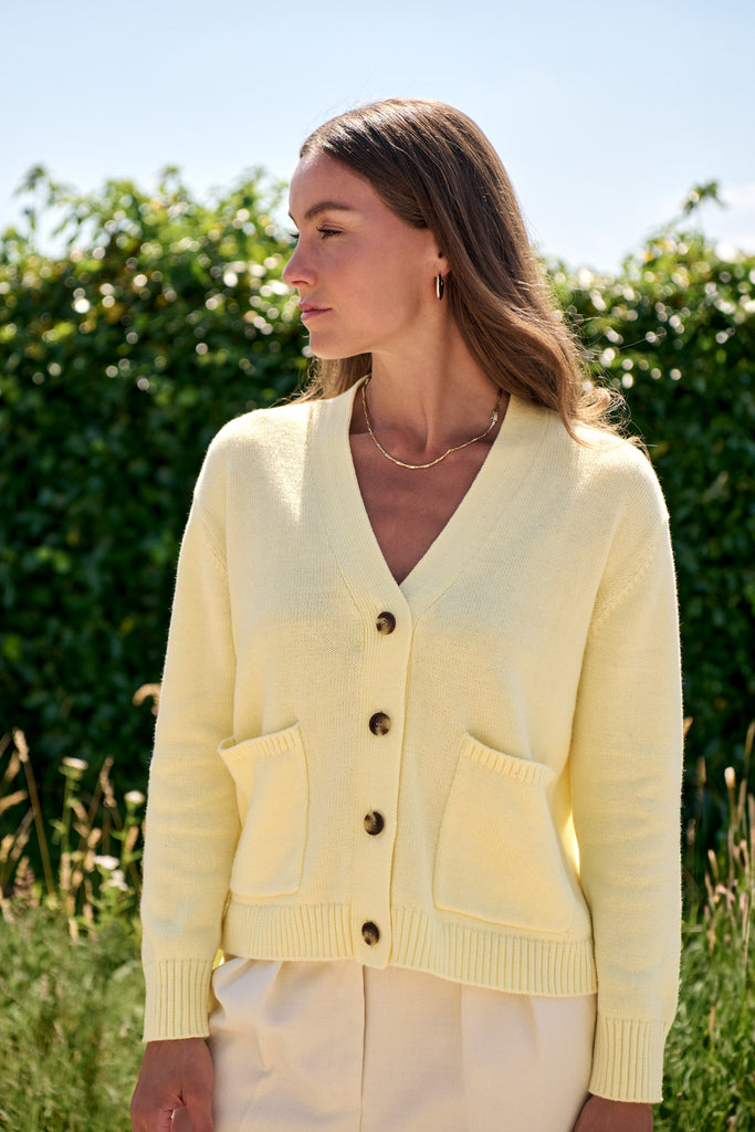 Lemon Button Down Cardigan