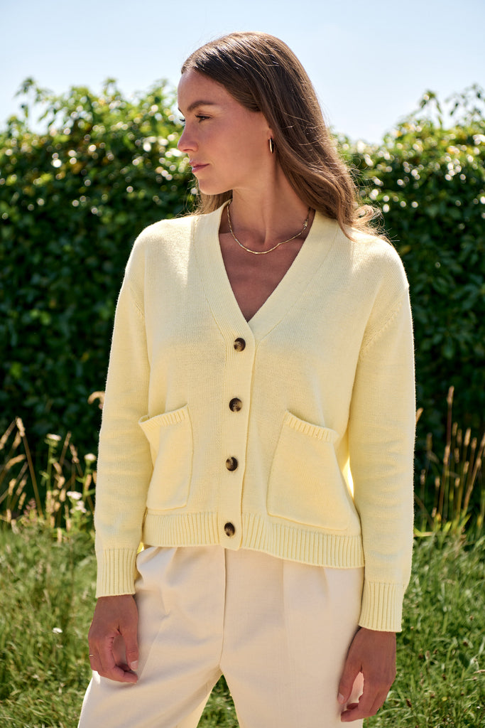 Lemon Button Down Cardigan