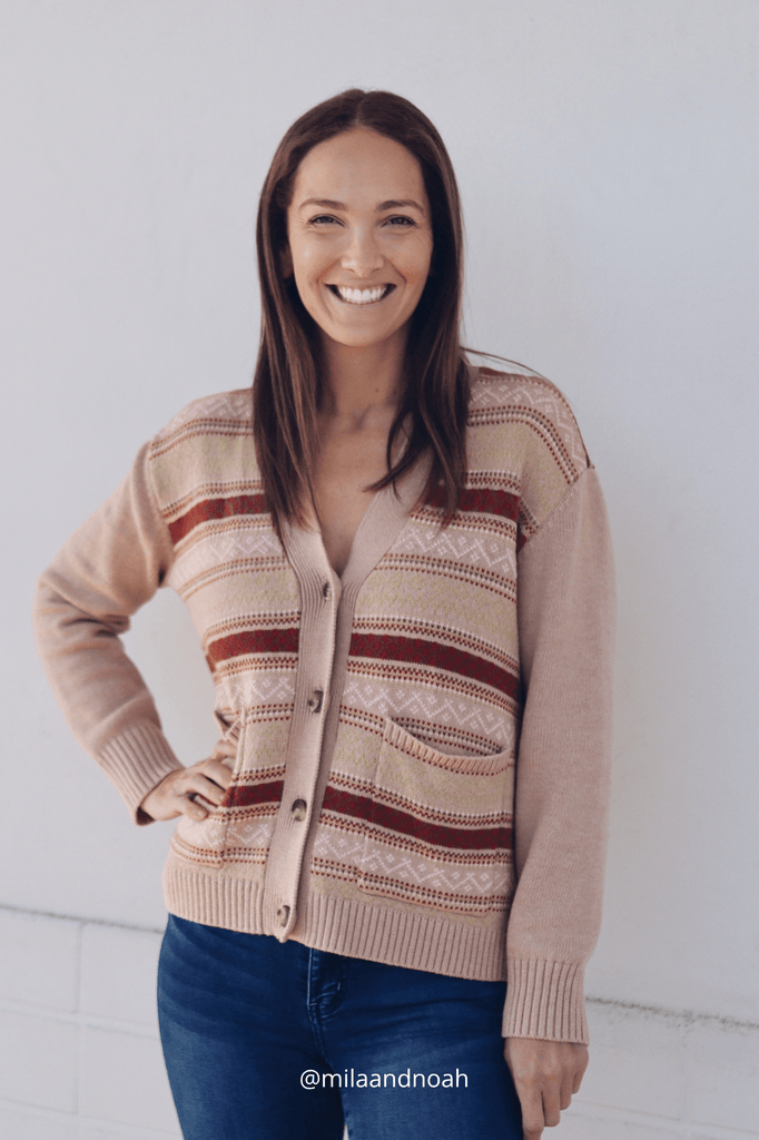 Oat Fairisle Button Down Cardigan