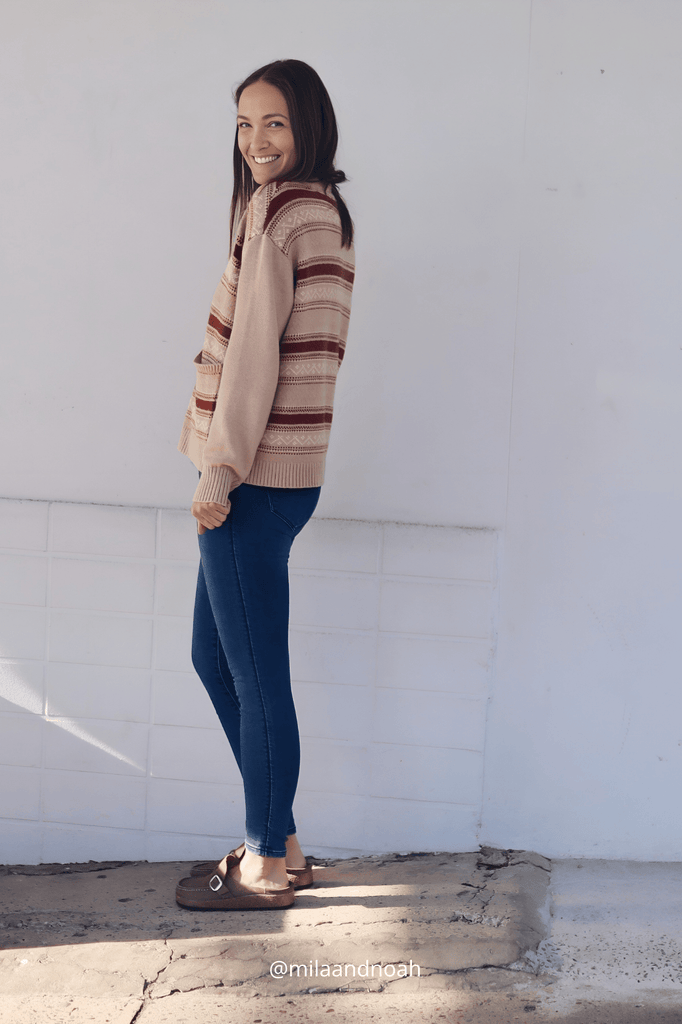 Oat Fairisle Button Down Cardigan