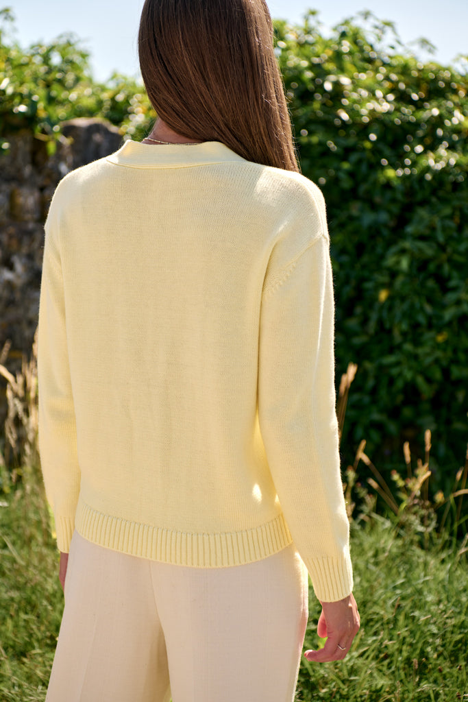 Lemon Button Down Cardigan