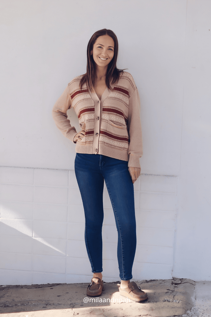 Oat Fairisle Button Down Cardigan