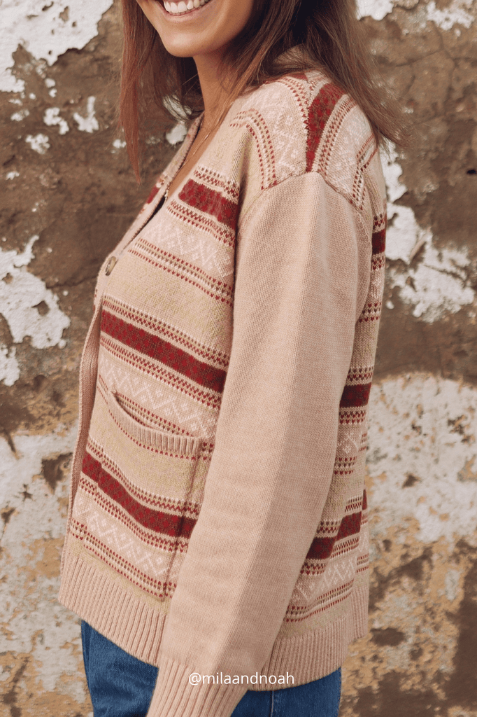 Oat Fairisle Button Down Cardigan