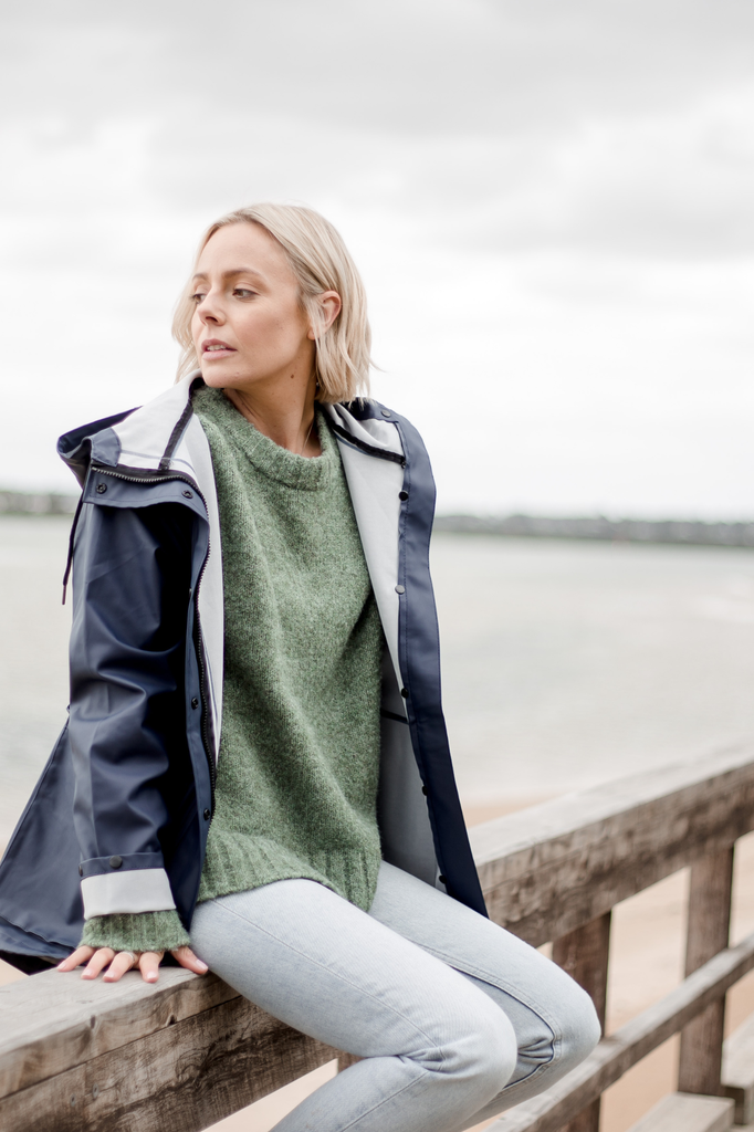 Bright Navy Raincoat