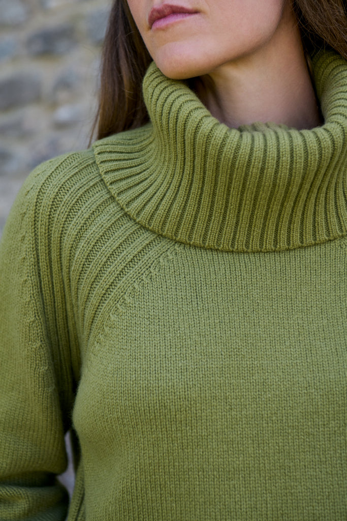 Pistachio Merino Roll Neck