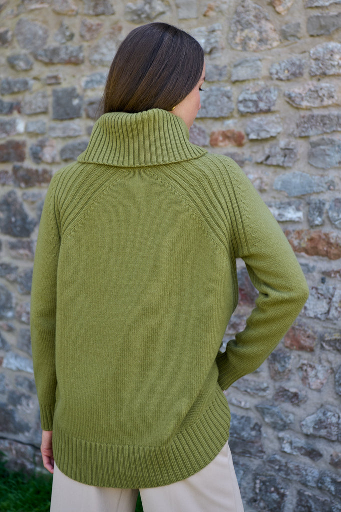Pistachio Merino Roll Neck