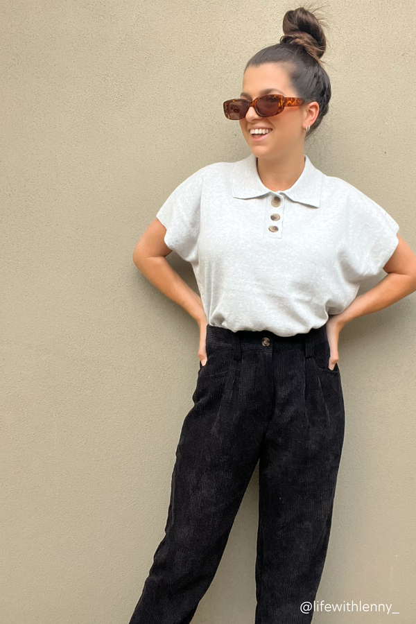 Light Grey Marle Polo T Shirt