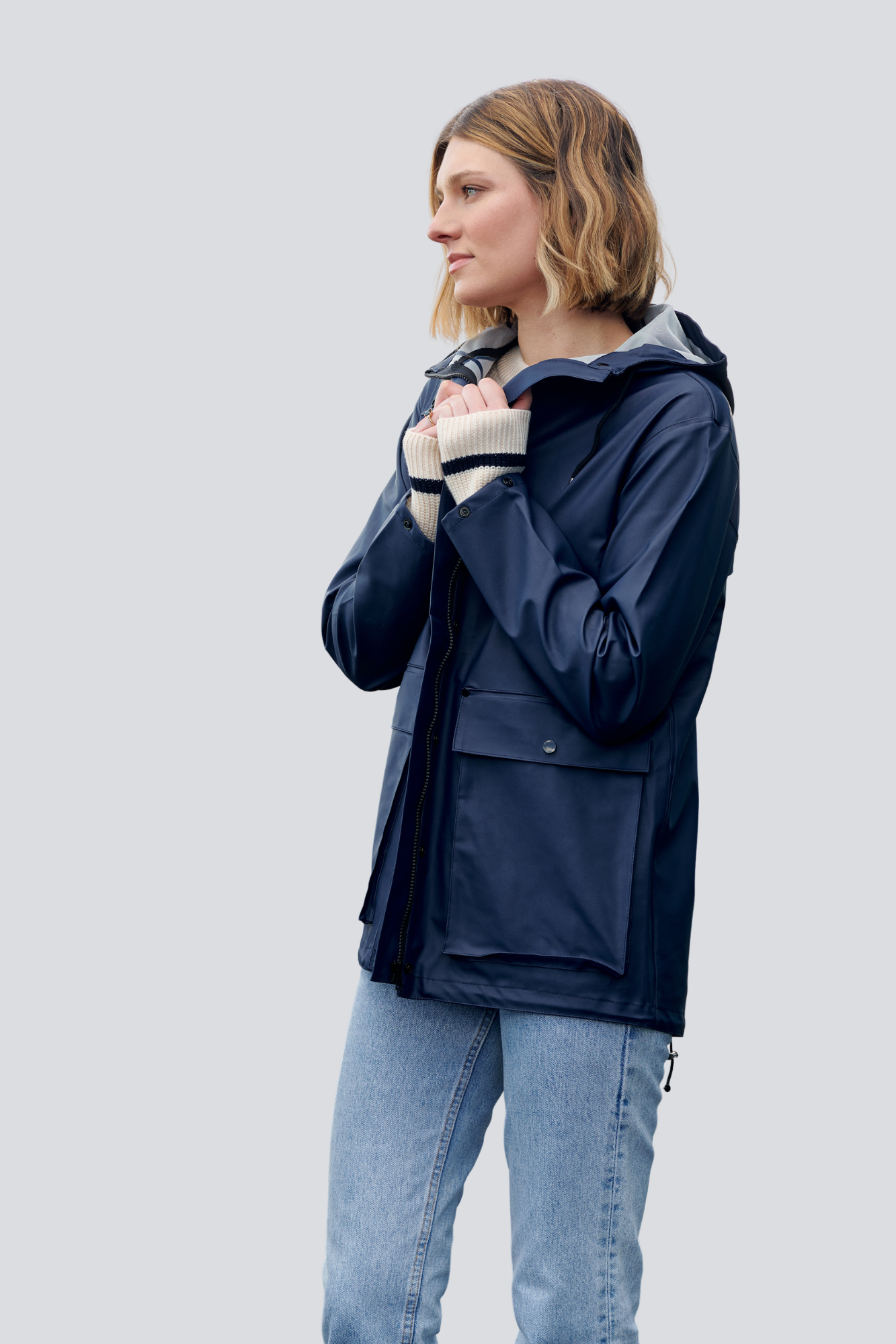 Bright Navy Raincoat