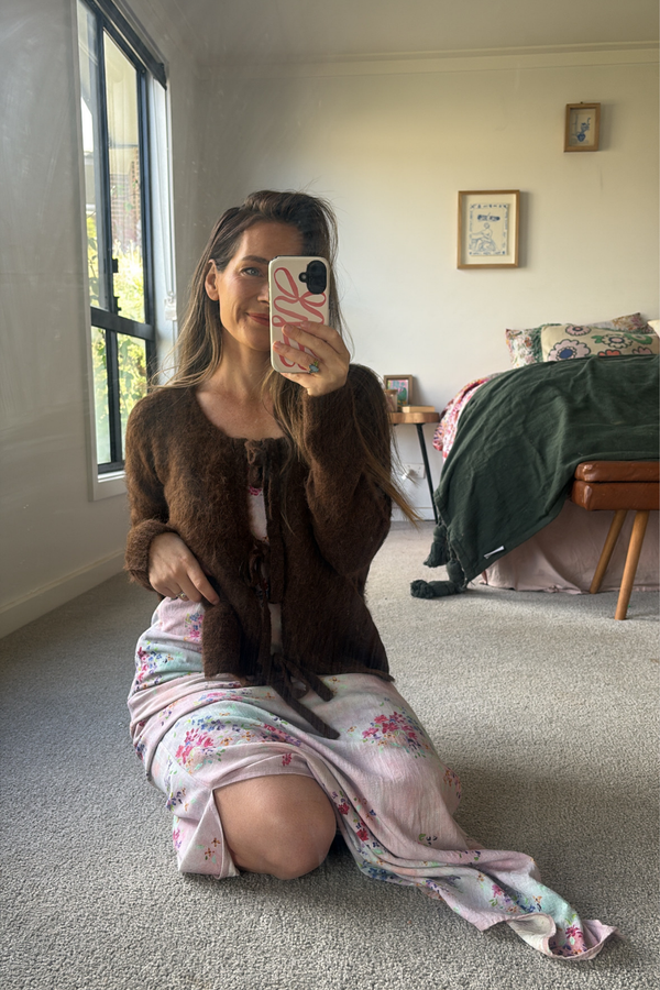 Chocolate Bow Cardigan