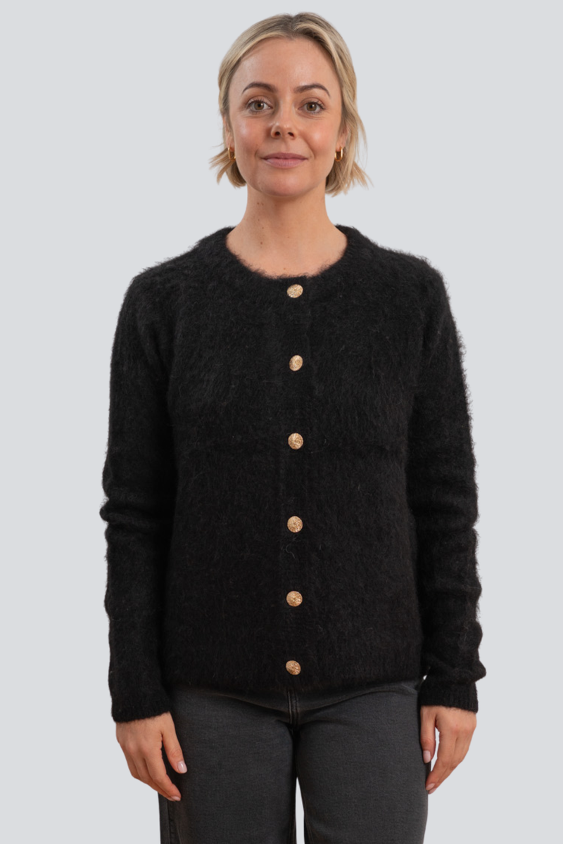 Black Brushed Cardigan