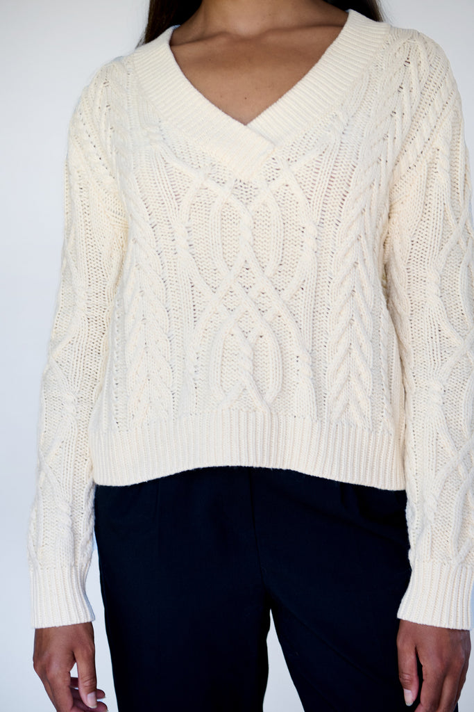 Ivory V- Neck Cable