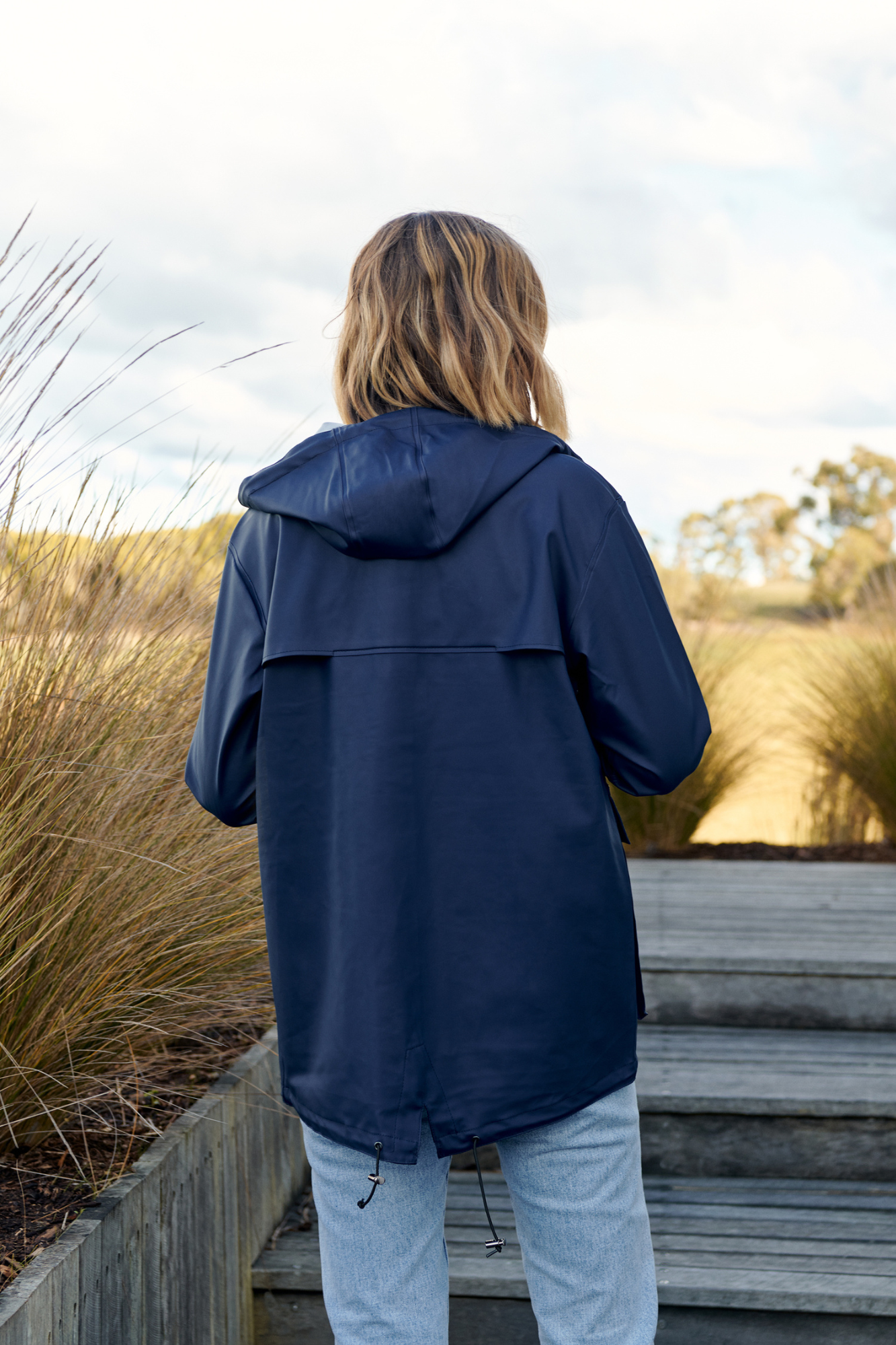 Bright Navy Raincoat