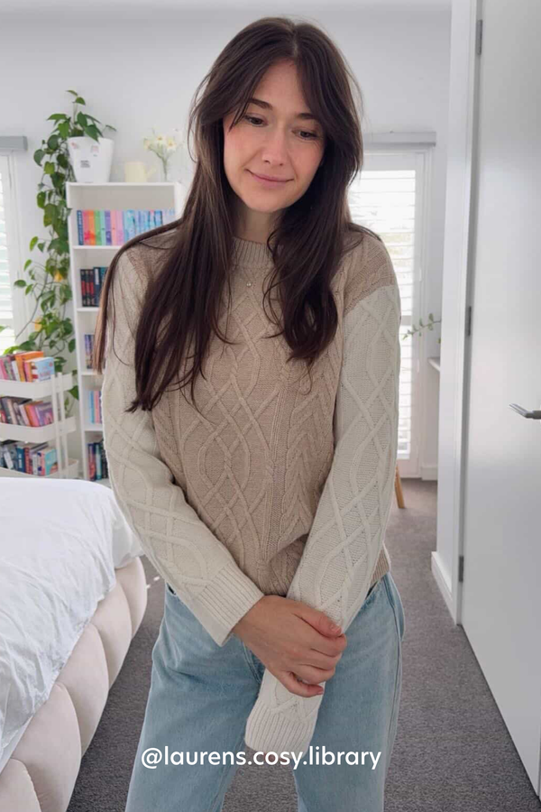 Pale Oat/Ivory Merino Autumn Pullover