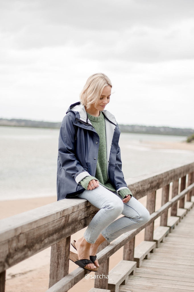 Bright Navy Raincoat