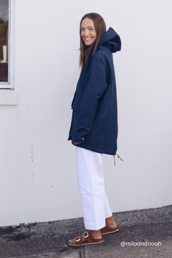 Bright Navy Raincoat