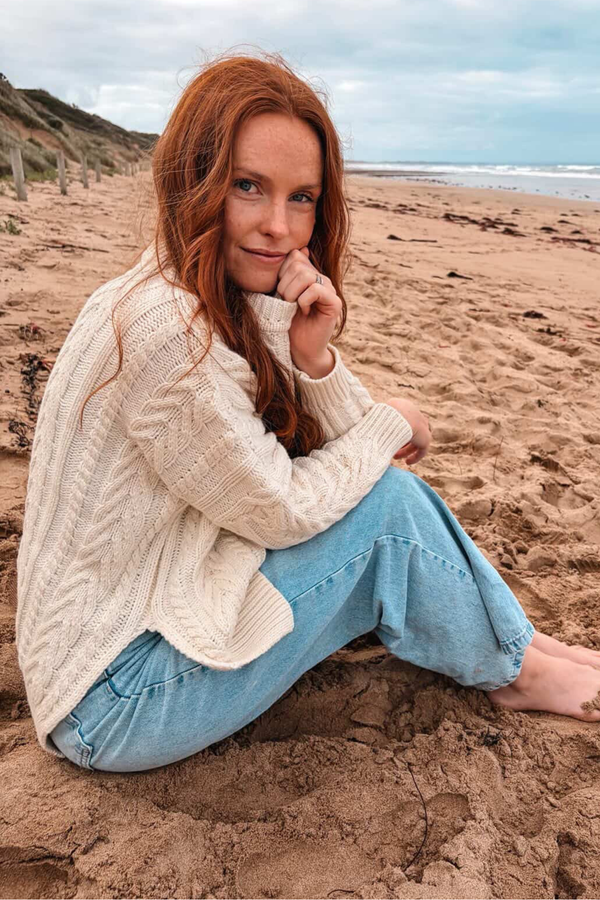 Ivory Soft Touch Cable Pullover