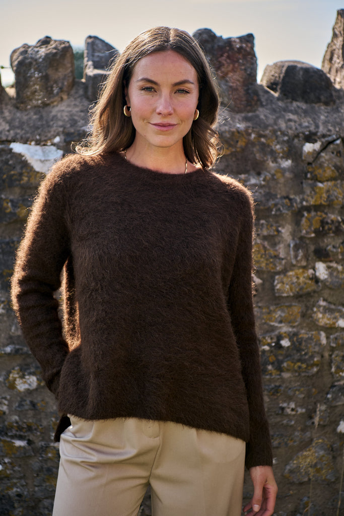 Chocolate Brushed Pullover