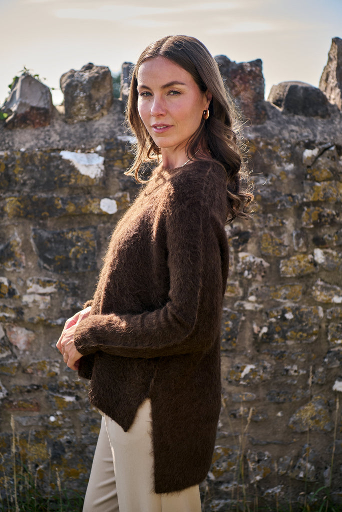 Chocolate Brushed Pullover