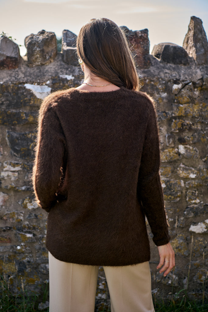 Chocolate Brushed Pullover