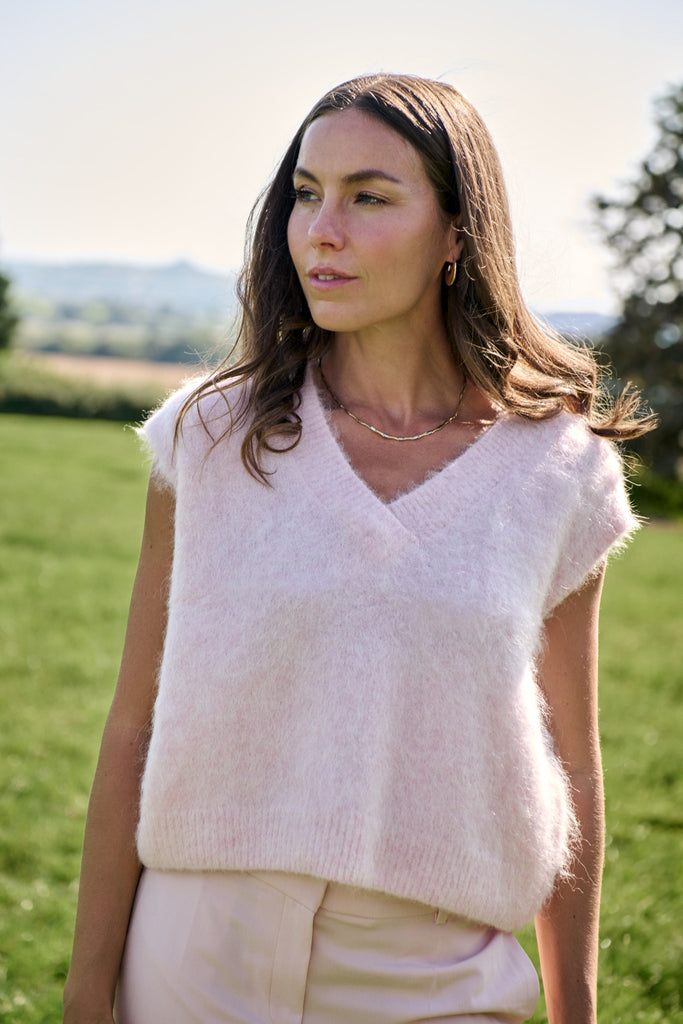 Blush Pink Brushed Vest
