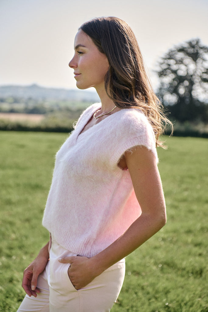 Blush Pink Brushed Vest