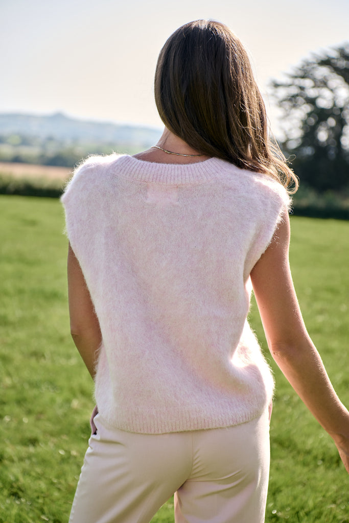 Blush Pink Brushed Vest