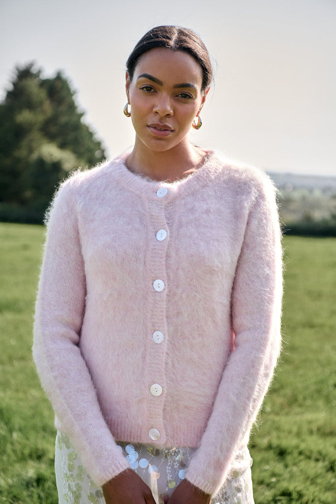 Blush Pink Brushed Cardigan