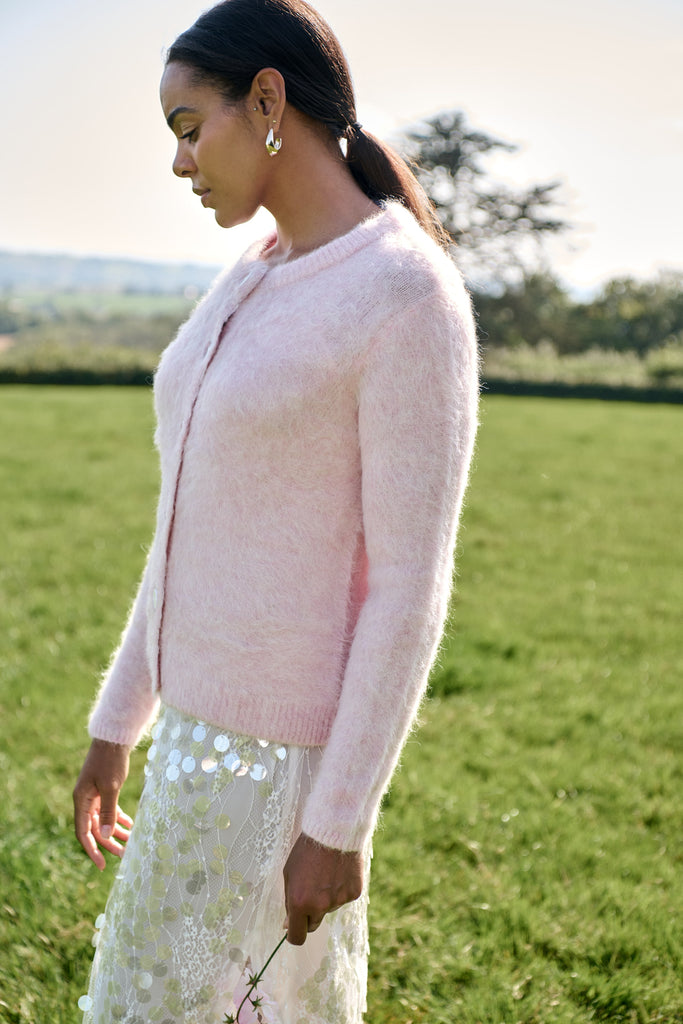 Blush Pink Brushed Cardigan