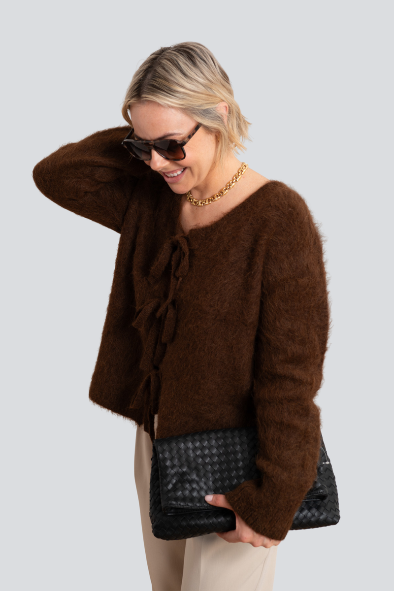 Chocolate Bow Cardigan