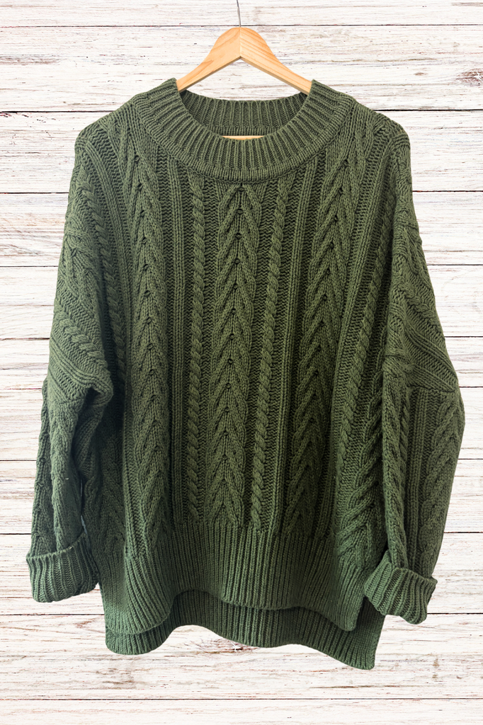 Rural Khaki Soft Touch Cable Pullover